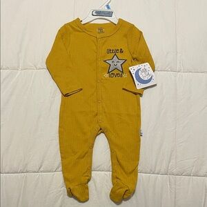Little & Loved Cotton Sleep & Play in Gold with Star Accents